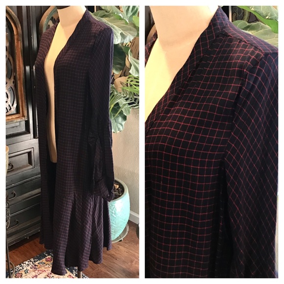 Gigi peplum geometric mutton sleeve duster cardi - Picture 7 of 8